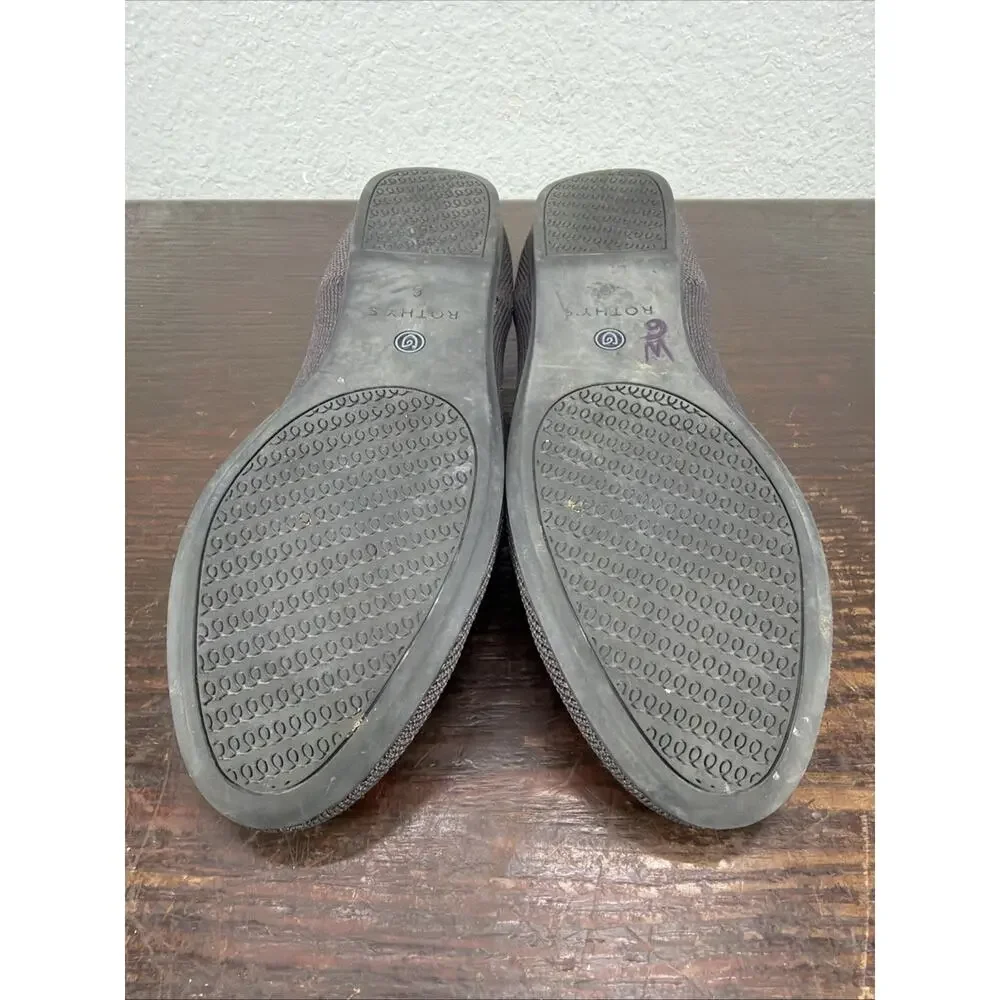 ROTHY’S Comfort Shoe Shale Gray Classic Slip on Flat Women's US Size 6 EUC